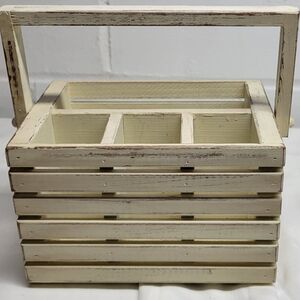 Rustic Cream Wooden Organizer